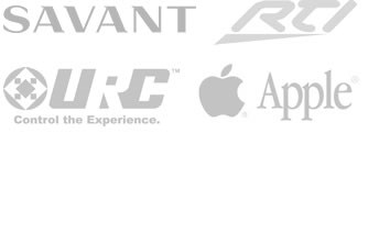 Integration and automation brands: Savant, RTI, URC, and Apple